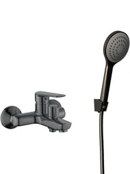 Смеситель для ванны/душа ESKO Lagos Gun Metal LG54AGM однозахватный, короткий излив, темно-серый — миниатюра 1