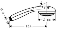 Лейка для душа Hansgrohe Crometta 85 1jet, 1 функция, хром 28585000