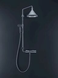 Душевая система Axor Front Showerpipe 26020000 термостат, верхний и ручной душ, штанга, шланг 1,6м — изображение 2