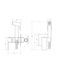 Смеситель встраиваемый CEZARES SLIDER-DIF-GM однозахватный, с гигиеническим душем, оружейная сталь — изображение 2