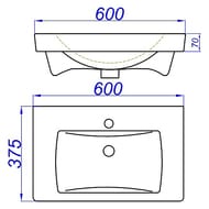 �������� Aqwella MODUO SLIM 60 (600�380), ����� UM-MOD60SL/1