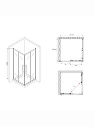 Душевой уголок ABBER Schwarzer Diamant AG02080BDTH (800х800х1950) стекло 6мм тонированное/черный