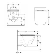 Унитаз подвесной Geberit Smyle Square (350х540х330) безободковый, с сиденьем-микролифт 500.685.01.1