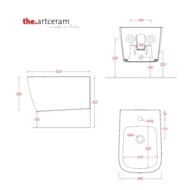 Биде подвесное ArtCeram А16 360х525х290 перелив, отверстие под смеситель, grigio oliva ASB001 15 00
