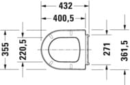 Сиденье для унитаза укороченного DURAVIT ME by Starck с микролифтом, белое матовое 0020192600