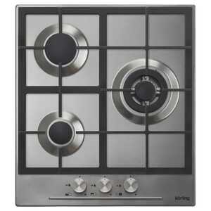Газовая варочная панель Korting HG 465 CTX (450х520) 3 конфорки (1 вок), нерж. сталь