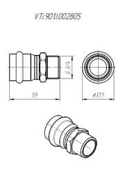����� ����������� VALTEC 28�3/4"�, ����. �����, VTi.901.I.002805
