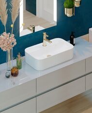 Умывальник Sanita Luxe INFINITY SHELF (600х360х140) накладной, белый WB.CT/Infinity/60-C.Shelf/WHT.G