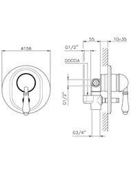Внешняя часть Nicolazzi Cinquanta смесителя для ванны, ручка Petit Mont Blanc, бронза 3460BZ76 — изображение 2
