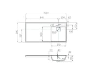 Раковина Aquaton Лондри 105 1A72223KLH21R 1050x500x150 д/стир.маш., литой мрамор, правая, графит