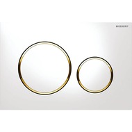 GEBERIT Sigma20 Клавиша смыва, двойной смыв белый/кольца позолоченные 115.882.KK.1