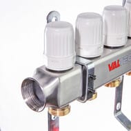Коллекторная группа VALTEC  4 выхода, 1"х3/4" с расходомерами, нержавеющая сталь VTc.586.EMNX.0604