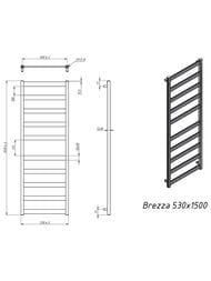 GROTA BREZZA ����������������� "�������" ������� 530x1500 RAL9016 �������, ����/���.�����. 1/2"
