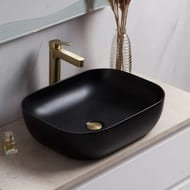 Раковина накладная BelBagno 500х400х140 прямоугольная, без отв. под смеситель, черн. мат BB1302-H301