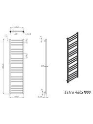 GROTA ESTRO ����������������� "�������" ������� 480x1800 �������, ����.�����, ����/���. ����. D-1/2"