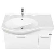 Тумба под раковину AQUATON Инди 80 1A188401ND010 795x436x373 подвесная, 1 ящик, 1 дверца, белый глянец