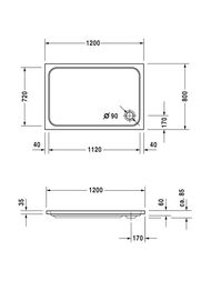 ������ ��������� Duravit D-Code 1200�800 � �������������� ��������� 720113000000001