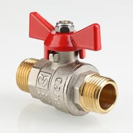 Кран шаровый 3/4"НН VALTEC BASE красная бабочка VT.219.N.05
