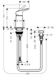 Набор для биде Hansgrohe Logis 71629000 с вертикальной струей — изображение 2