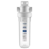 Корпус ГЕЙЗЕР Гарант 10SL 3/4" для холодной воды, прозрачный пластик, латунные вставки, арт. 50775