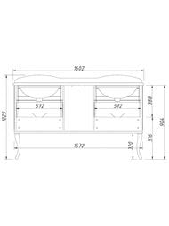 ����� ��� ���������� Caprigo ������� 160 nero lucido 1602�1034�600 �������,��� ���������� 11619-020