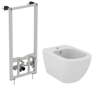 Инсталляция Ideal Standard ProSys + Биде TESI матовое с отверстием под смеситель/переливом D3868V1