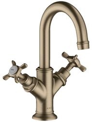 Смеситель Axor Montreux 16505820 для умывальника двухзахватный, донный клапан, шлиф никель — миниатюра 1