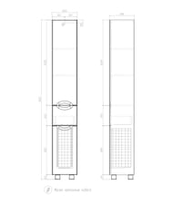 Пенал VIGO Callao (300х1865х300) с бельевой корзиной, белый
