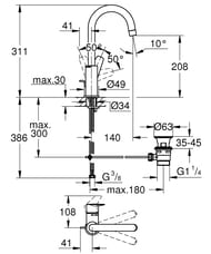  Grohe BauEdge 23760001   ,  , L-Size, 