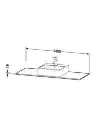 ���������� Duravit XSquare 1400�550�16 1 ����� �� ������, ����� ������ XS060GM2222
