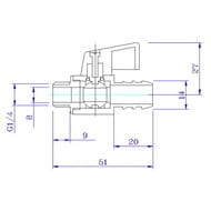 Кран дренажный VALTEC 14х1/4"Н со штуцером, красная рукоятка VT.435.N.02