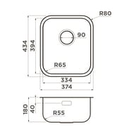 ����� Omoikiri OMI 38-U/I-IN (374�434�180) ������ �������/�����������, ����.����� 4997435