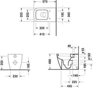 Унитаз приставной DURAVIT HAPPY D.2 365х570х400 гор. выпуск, с креплением, белый 2159090000