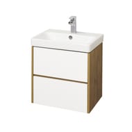 Тумба под умывальник AQUATON Сканди 55 1A251701SDZ90 532x427x522 2 ящика, белый глянец/дуб рустика