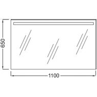Зеркало Jacob Delafon PARALLEL EB1417-NF (1100х30х650) антипар, подсветка, инфракрасный выключатель