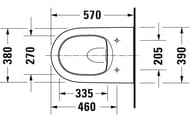 Унитаз подвесной Duravit Qatego 390х570х400мм, безободковый, сиденье soft close, белый 2556090000+0026890000