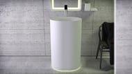 Уценка! Раковина Knief Moon 55х45х90 отдельностоящая, с подсветкой, белая матовая 0600-031-01 — изображение 2