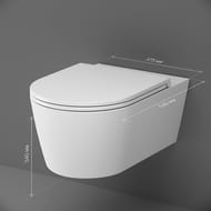 Подвесной унитаз AM.PM Func FlashClean 540х375х340 безободковый, с сиденьем C8F1701SC