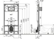 Инсталляция для подвесного унитаза ALCAPLAST AM1101/1200 с бачком, для гипсокартона или slimbox