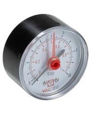 Манометр Valtec, 0-4 бар, 1/4", D50мм, заднее подключение (аксиальное), арт.VT.TM50.TF.02