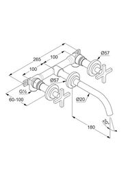 ��������� KLUDI Nova Fonte Classic ��� ����������� ������������, 3 ���. ����� 180��, ���� 201440520