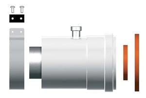 Адаптер начальный D60/100 - D80/125 с отводом конденсата, арт.3318040