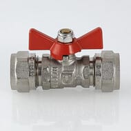 Кран шаровый 16х16мм VALTEC BASE под обжим, красная бабочка VT.343.N.1616