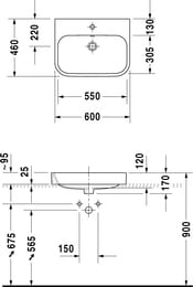 ���������� DURAVIT HAPPY D.2 600�460�170 ����., � ���. ��� ���������, ������� 2315600000