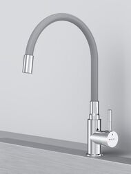 Смеситель для кухни AM.PM X-Joy S F85B07605 однозахватный, гибкий излив, серый/хром — изображение 9