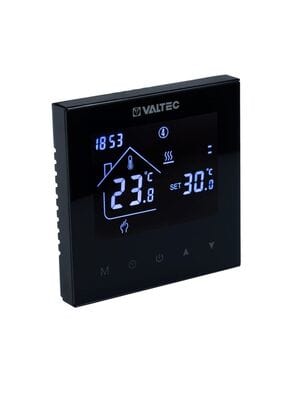 Хронотермостат VALTEC электронный, комнатный, двухконтурный, черный, VT.AC634.B.0