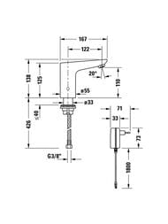 Смеситель для умывальника Duravit Sensor 1 бесконтактный, хром SE1090007C10 — изображение 2