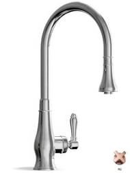 Смеситель для кухни Nicolazzi Classica 3420RG75P однозахватный, с выдвижной лейкой, розовое золото — миниатюра 1