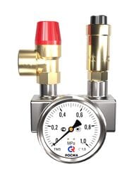 Группа безопасности котла Gidruss BSGSS-25 до 50 кВт, 3 бар, нерж, предохран. клапан, воздухоотвод — миниатюра 1