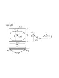 �������� ��������� Ceramicanova Sabo 600�460�180 1 ���. ��� ���������, ����� CN13001